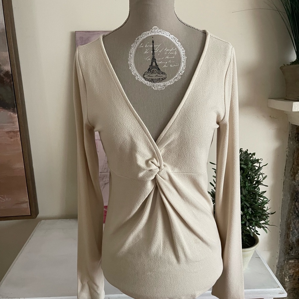 Aritzia Babaton Knotted V Neck Top